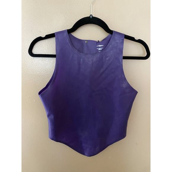Miaou Jinx Tank Top Cami Latex Deep Violet Fetish Sz M NWT $295 Revolve - Picture 9 of 13
